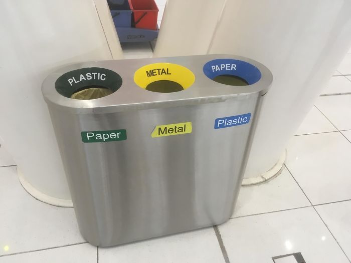 waste container - Paper Metal Plastic Plastic Metal Paper
