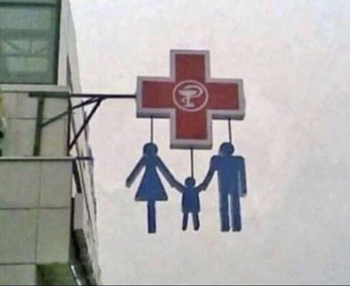 pharmacy sign hanging family