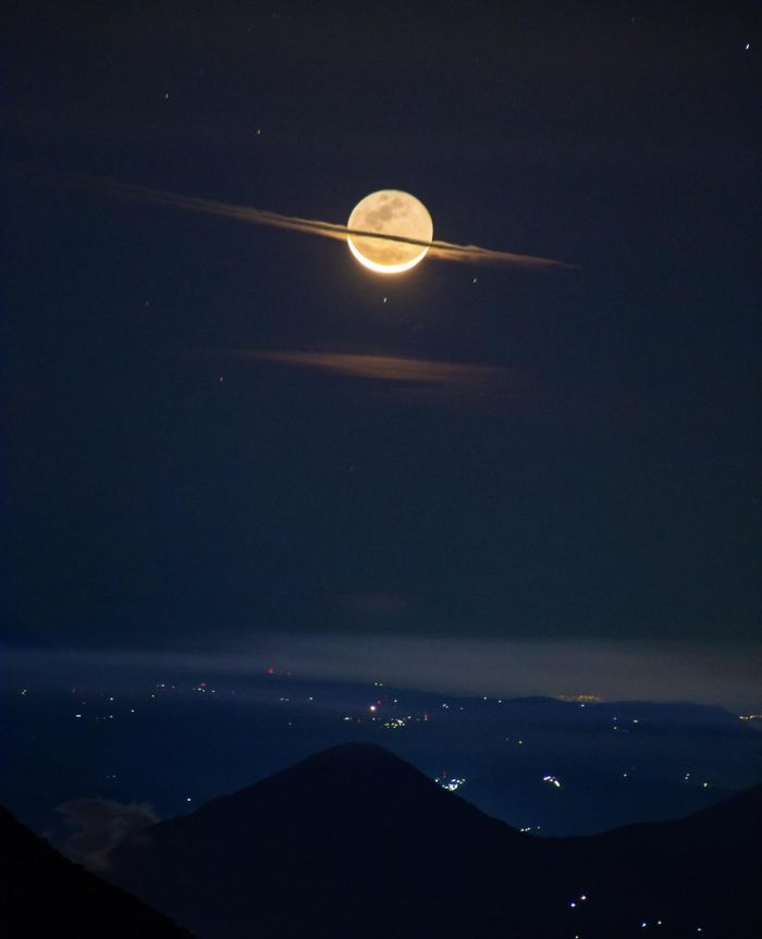 The Moon Looks Like Saturn