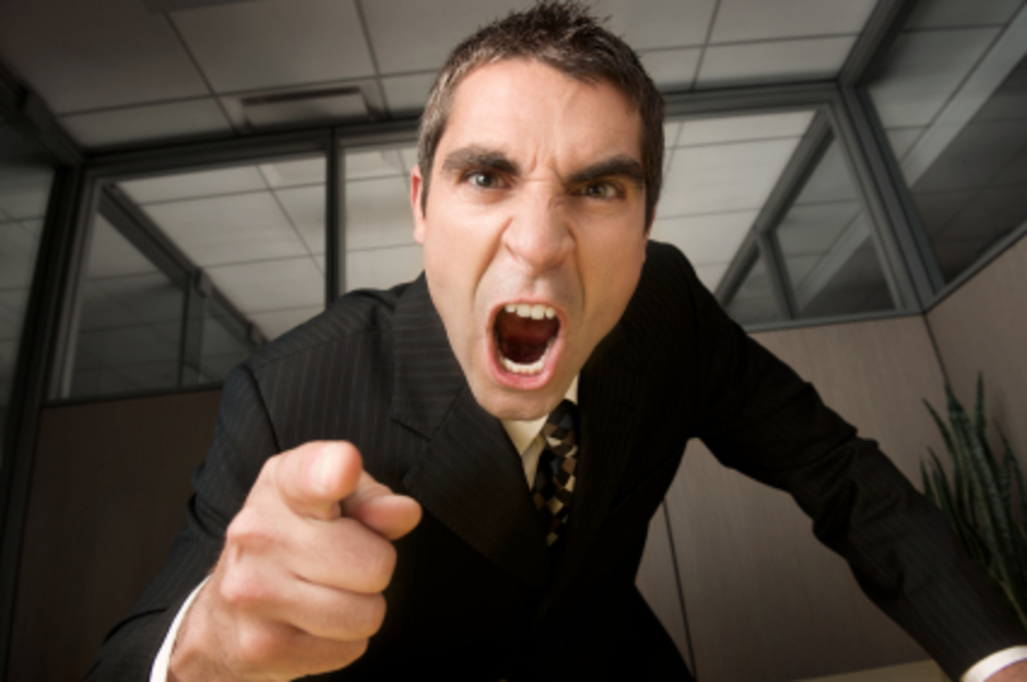 funny work stories - angry boss yelling
