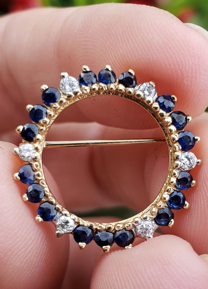 “I couldn’t pass on this for $40. It’s 14k gold and has 6 diamonds and 18 sapphires.”