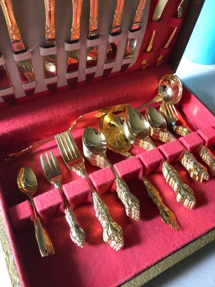 “I bought this gold-plated flatware set for $25 at GW. They will be used every single day. I don’t believe in saving things for special occasions.”