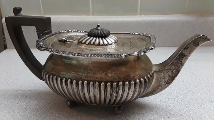 “I bought this sterling silver teapot for $2.99.”