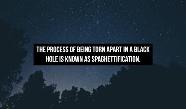 The Process Of Being Torn Apart In A Black Hole Is Known As Spaghettification.