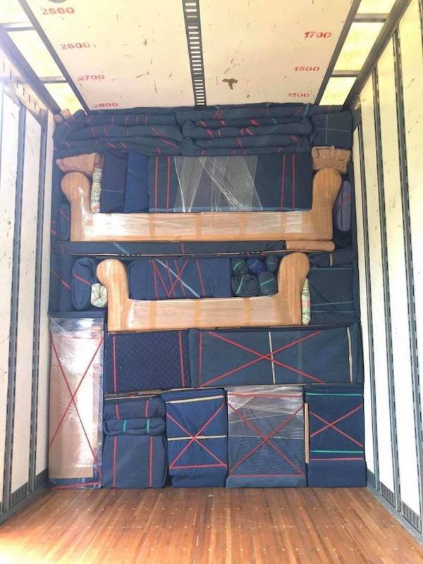 cool pictures - furniture packed very neatly into moving truck