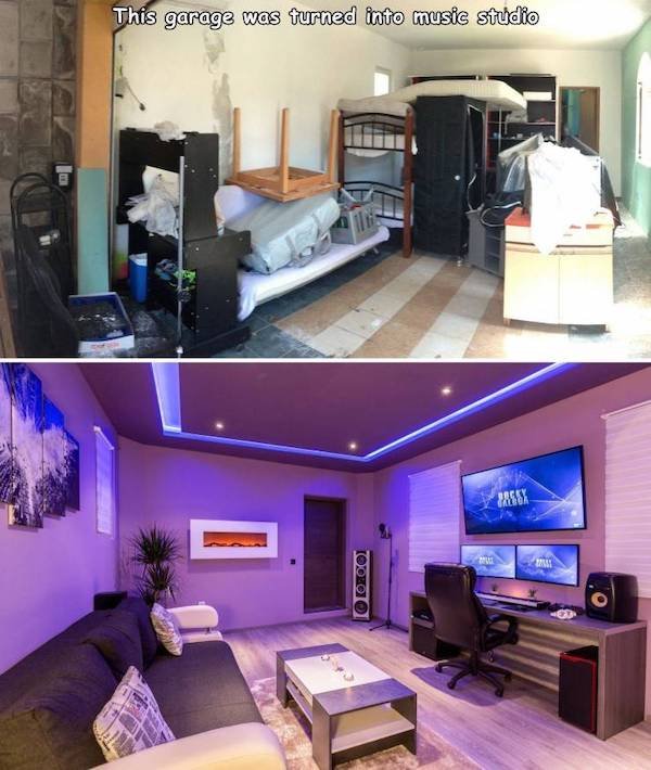 cool pictures - old garage converted into music production studio