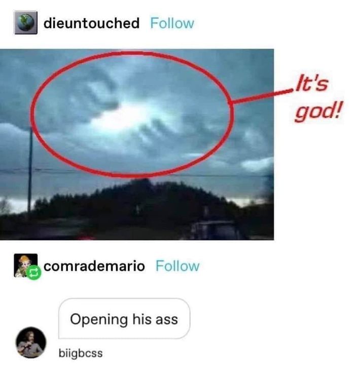 jesus in the clouds 2020 - dieuntouched It's god! comrademario Opening his ass biigbcss