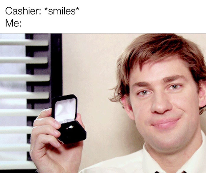 funny memes umbrella academy memes - Cashier smiles Me