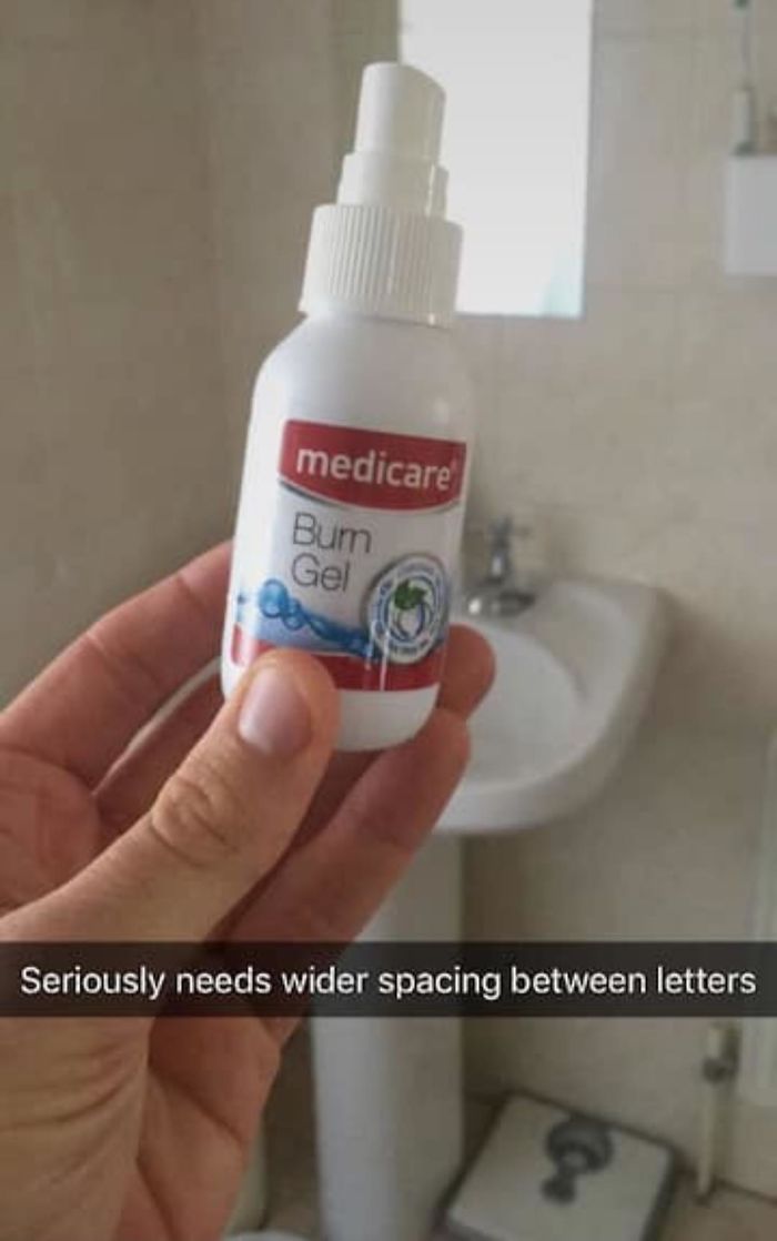 spacing is important reddit - medicare Bum Gel Seriously needs wider spacing between letters