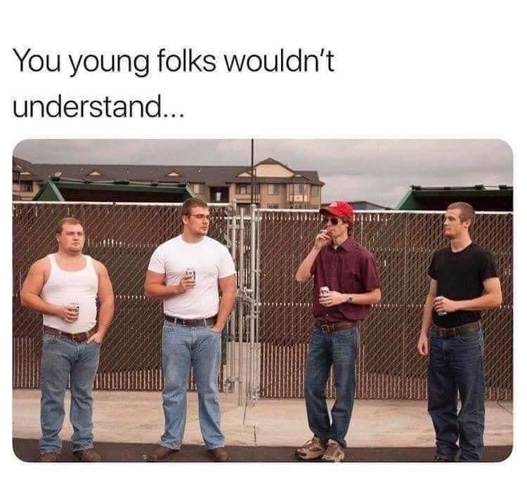 funny memes - men's group halloween costumes king of the hill - You young folks wouldn't understand...