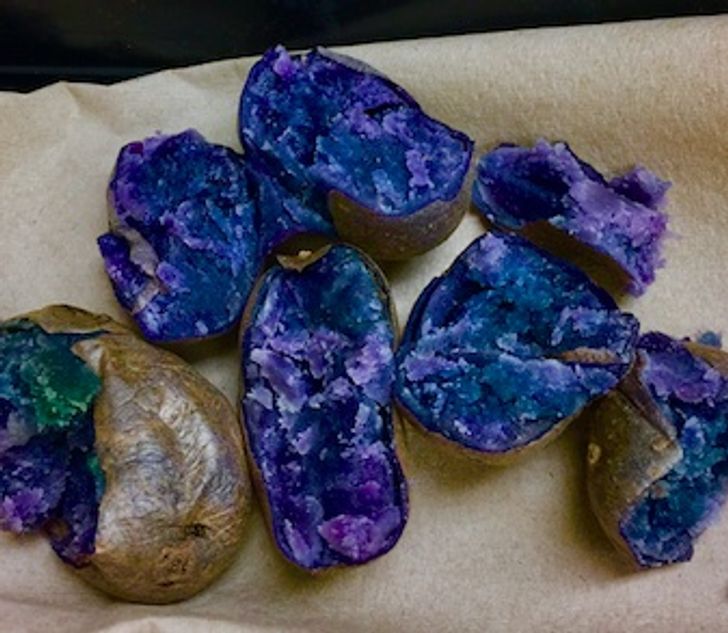 Purple potatoes are real and they look like gemstones.