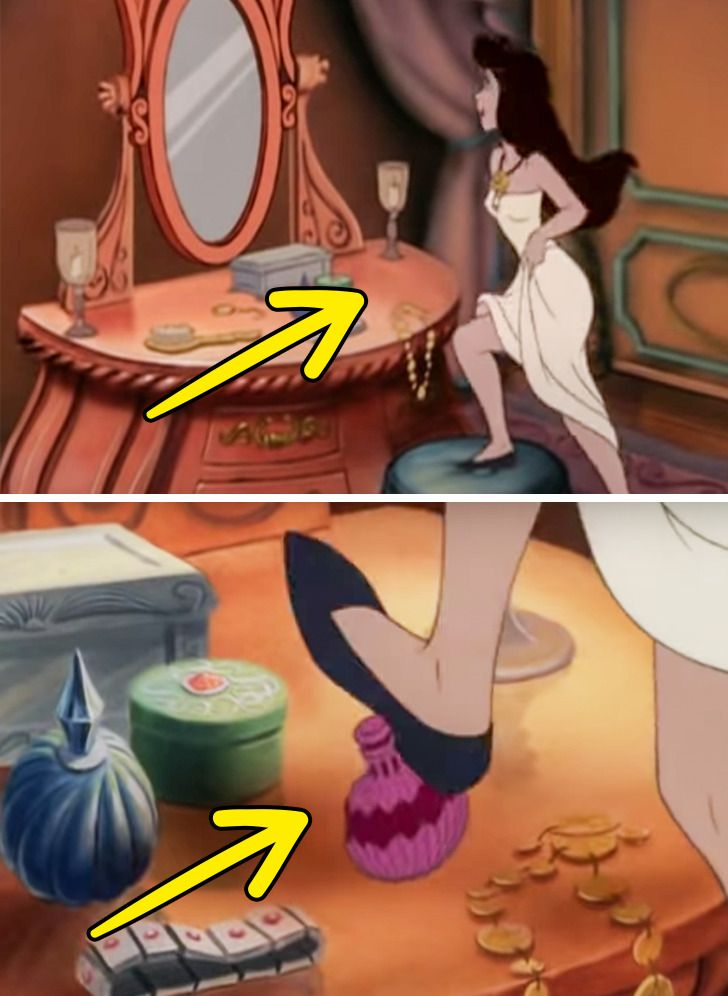 In the scene where the evil witch Vanessa climbs up on the vanity, she stomps a glass and she breaks it. However, in the scene before, there is no glass at all.