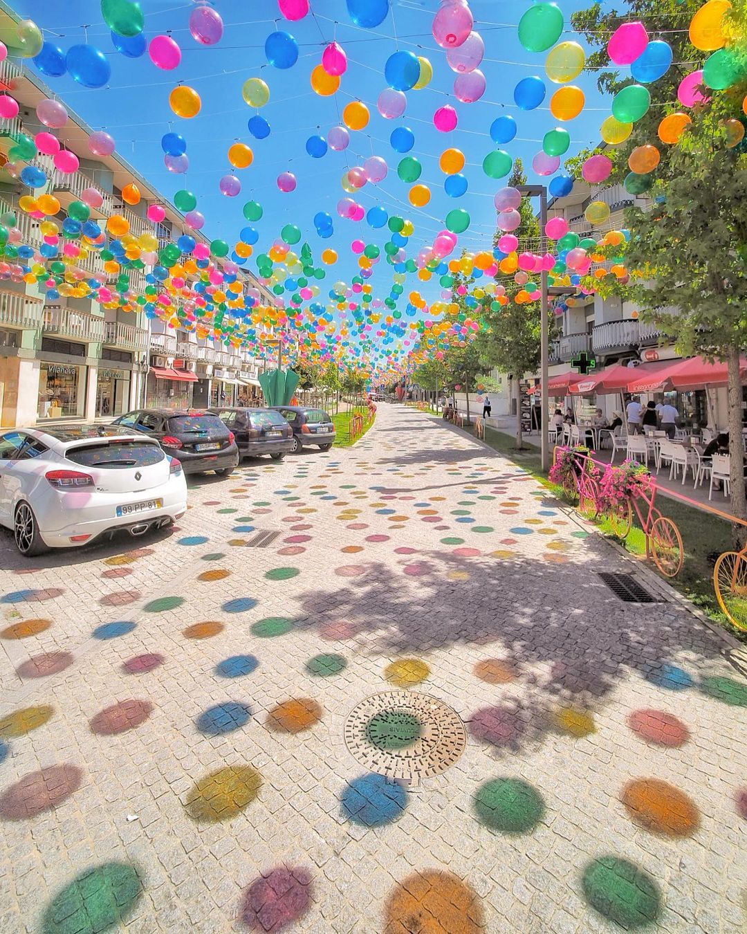 Umbrella sky project in Portugal