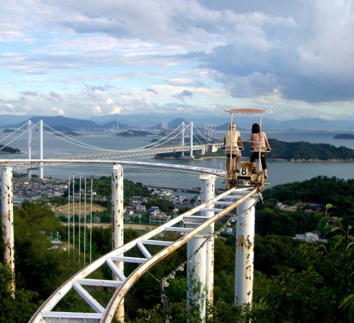 A street skycycle in Japan