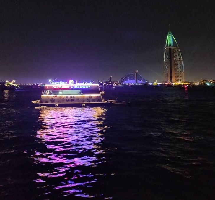 A floating grocery store in Dubai