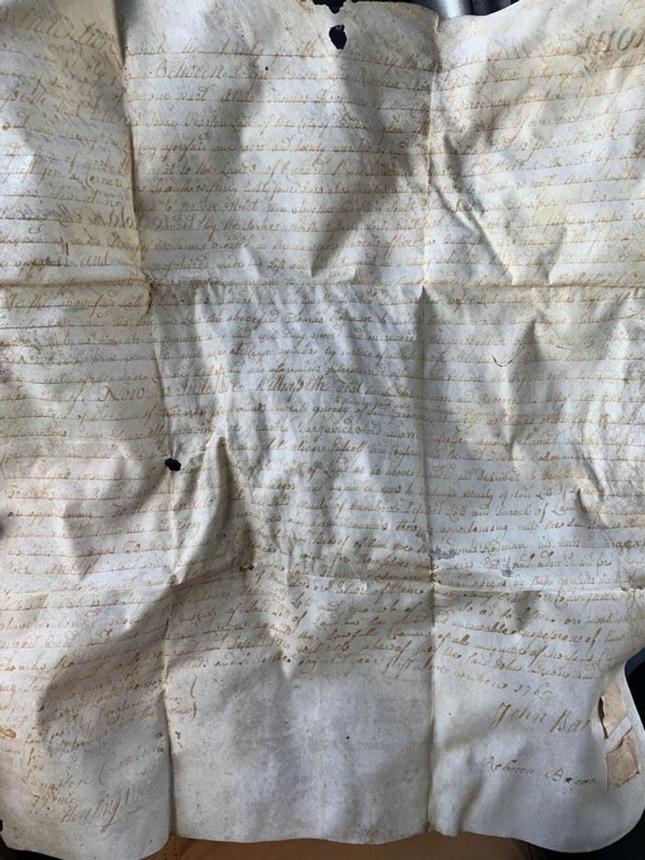 “I found a 255-year-old document in the wall of a house I am renovating.”