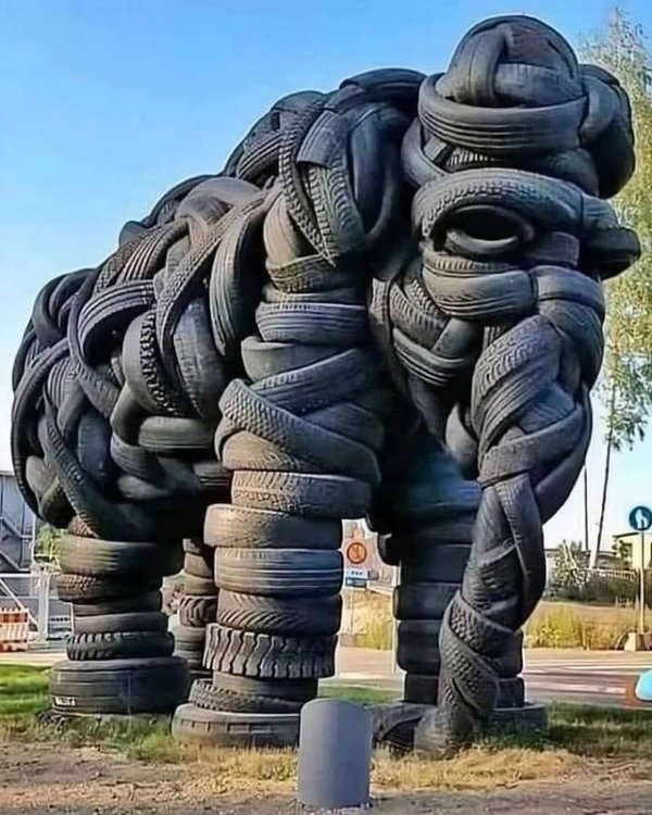 tires sculpture -