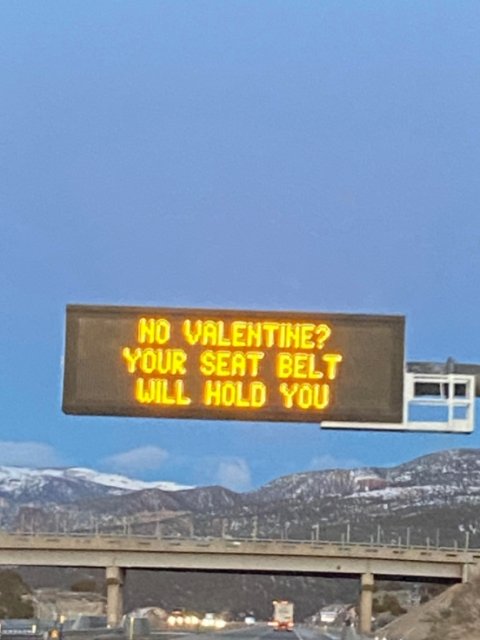 road - No Valentine? Your Seat Belt Will Hold You