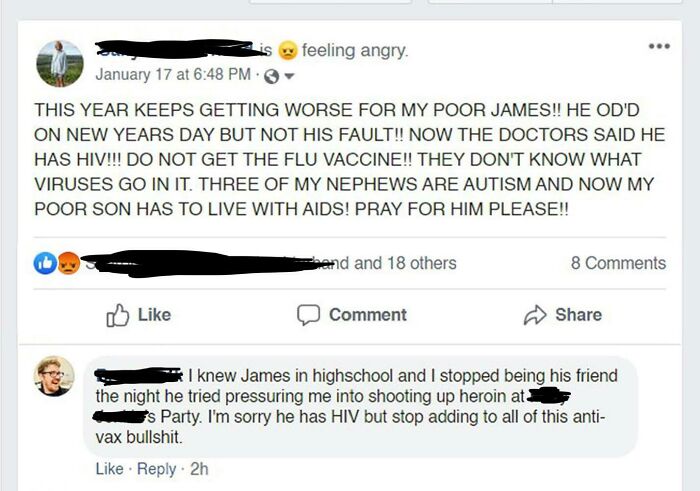 funny parenting - This Year Keeps Getting Worse For My Poor James!! He Od'D On New Years Day But Not His Fault!! Now The Doctors Said He Has Hiv!!! Do Not Get The Flu Vaccine!! They Don'T Know What Viruses Go In It. Three Of My Nephew
