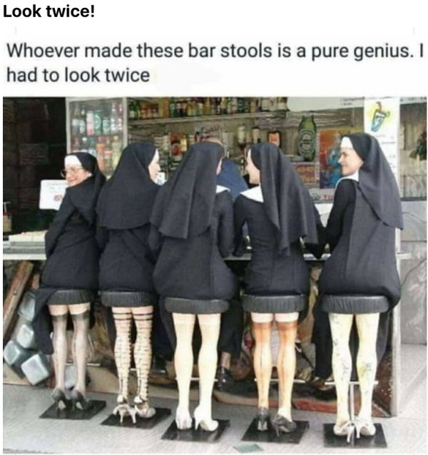 mannequin bar stools - Look twice! Whoever made these bar stools is a pure genius. I had to look twice Il
