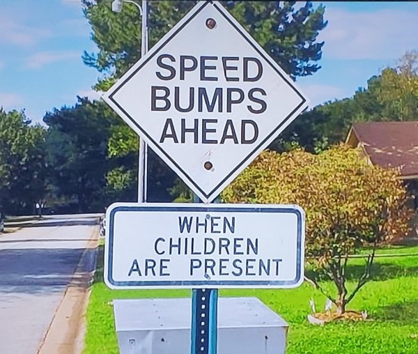 speed bump sign - Speed Bumps Ahead When Children Are Present