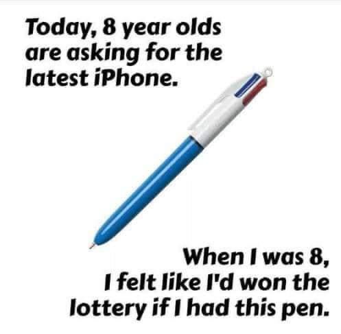 70's this is how we rolled - Today, 8 year olds are asking for the latest iPhone. When I was 8, I felt I'd won the lottery if I had this pen.