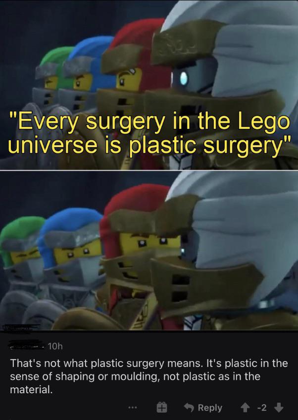 clever jokes - screenshot - funny joke about lego plastic surgery