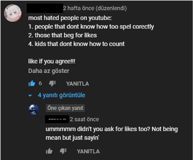 clever jokes - screenshot - 2 hafta nce dzenlendi most hated people on youtube 1. people that dont know how too spel corectly 2. those that beg for 4. kids that dont know how to count if you agree!!! Daha az gster 6 4 Yanitla 4 yant grntle ne kan yant 2 s
