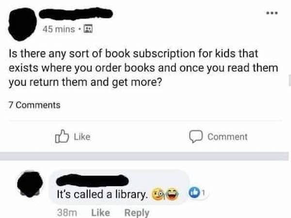 there any sort of book subscription - 45 mins. Is there any sort of book subscription for kids that exists where you order books and once you read them you return them and get more? 7 Comment It's called a library 38m
