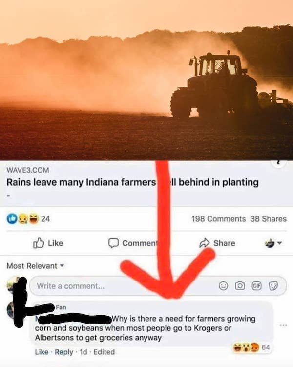 mandy cunningham farmers - uri WAVE3.Com Rains leave many Indiana farmers ll behind in planting 24 198 38 Comment Most Relevant 13 Write a comment... 29 Fan Why is there a need for farmers growing corn and soybeans when most people go to Krogers or Albert
