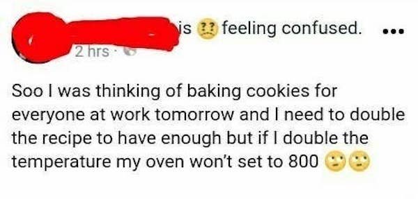 differentiated instruction - vis ?? feeling confused. 2 hrs Soo I was thinking of baking cookies for everyone at work tomorrow and I need to double the recipe to have enough but if I double the temperature my oven won't set to 800