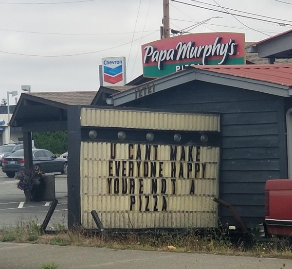 signage - Papa Murphy's Chevron Pi Cantare Everyone Happy Yovrend Pizz