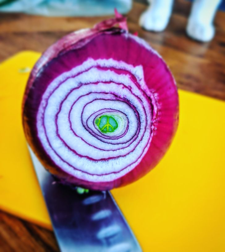 “Our Spanish onion has a peace symbol inside.”