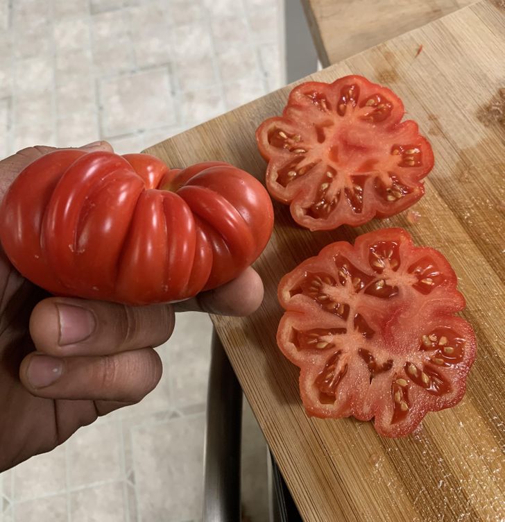 Unusual tomatoes inside and outside