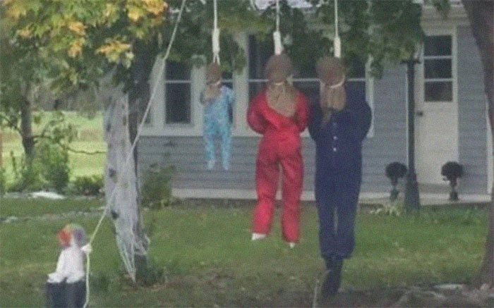 Creepy Clown Hanging The Whole Family