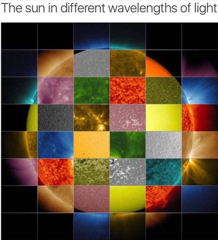 The sun in different wavelengths of light