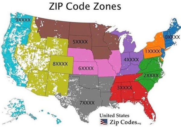 united states zip code - Zip Code Zones 9XXXX Oxxxx 5XXXX 1XXXX 4XXXX 8XXXX 6XXXX 2XXXX 3XXXX 7XXXX United States Zip Codes.