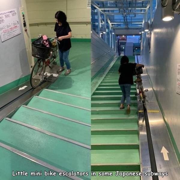 cool inventions - Design - Tiet 95274 Little mini bike escalators in some Japanese subways