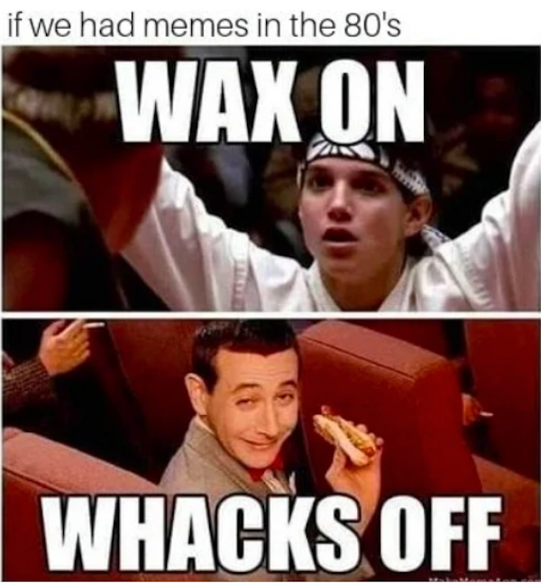 funny guy humor memes - if we had memes in the 80's Wax On Whacks Off