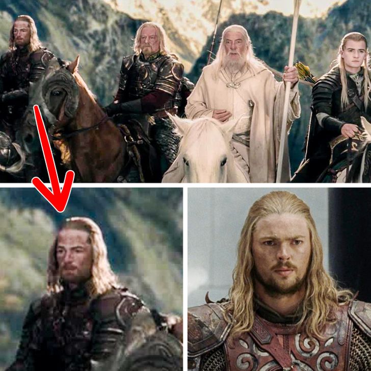 In one of the scenes in The Lord of the Rings: The Two Towers, viewers can clearly see Karl Urban’s (Éomer) body double.