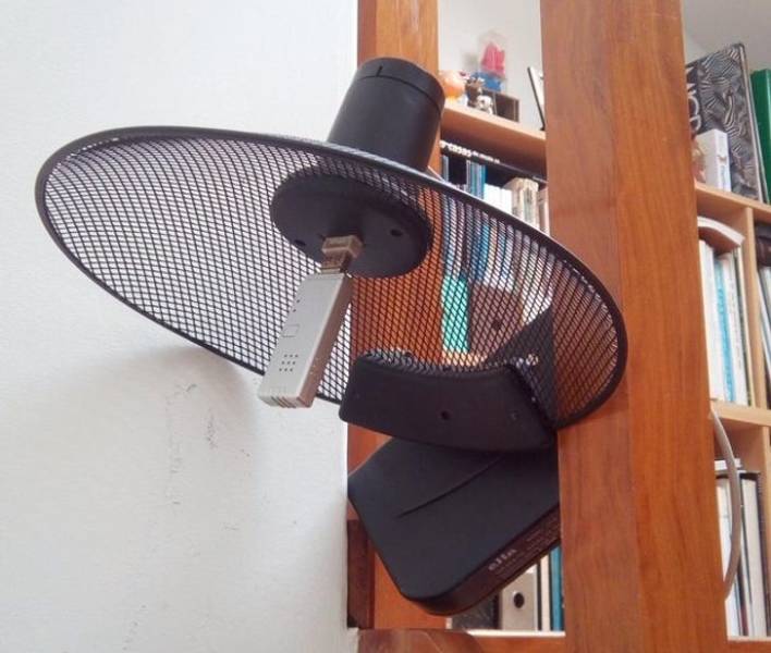 "My Home Wireless Network made with old TV antennas and cheap USB dongles."