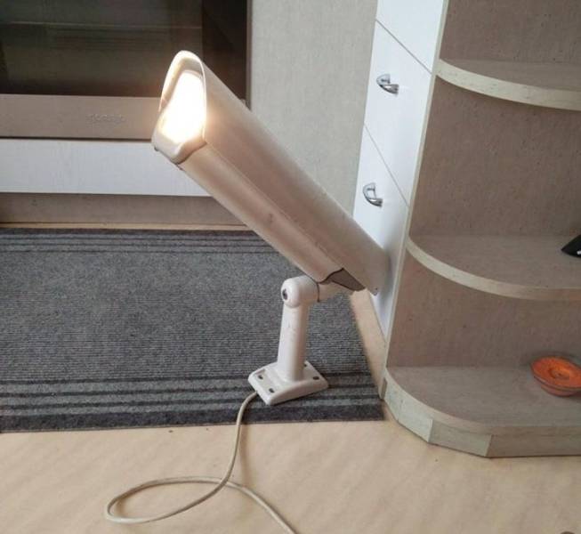 "About 15 years ago I got drunk and nicked a security camera. The next day I gutted it and put a lightbulb in. It's been stowed away ever since until today."