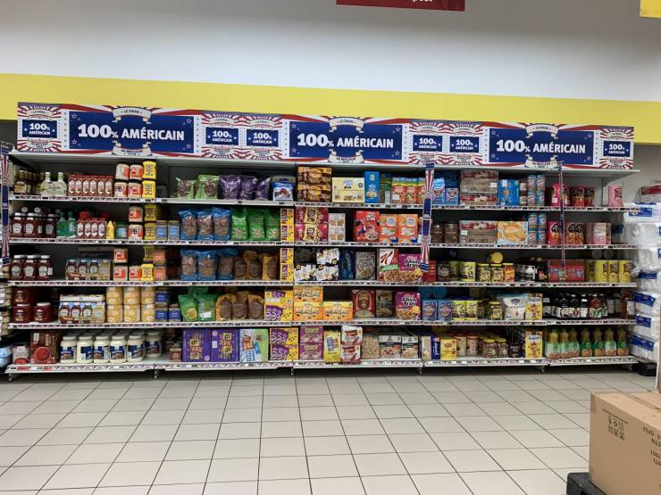 “The American aisle in my French supermarket.”