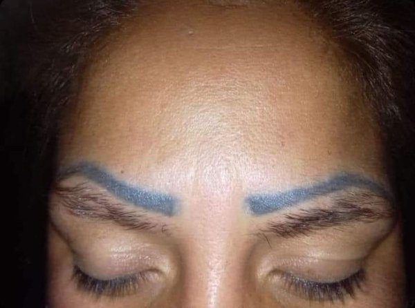 girls with tattooed eyebrows after quarantine