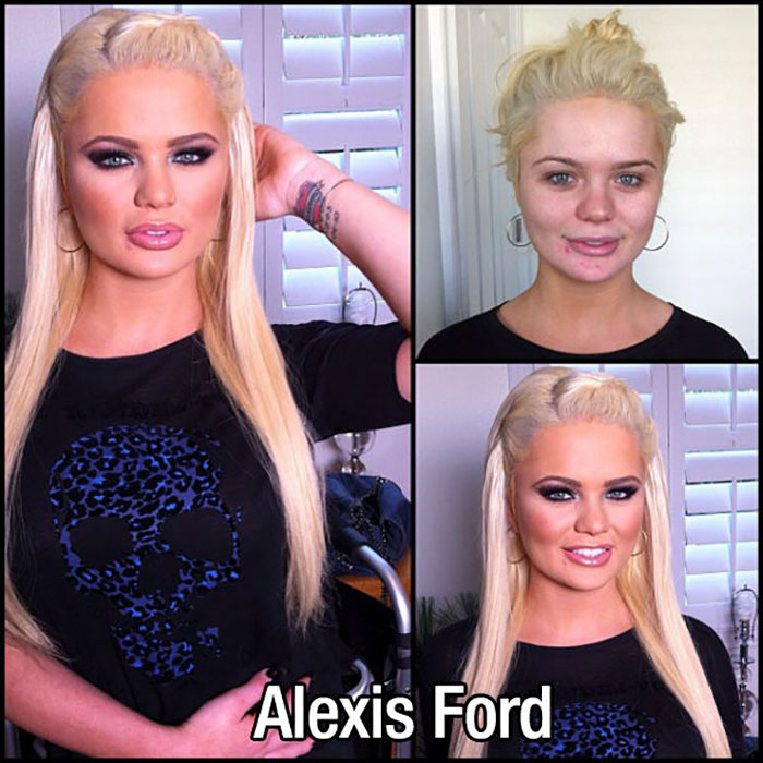 porn stars make up before after - Alexis Ford