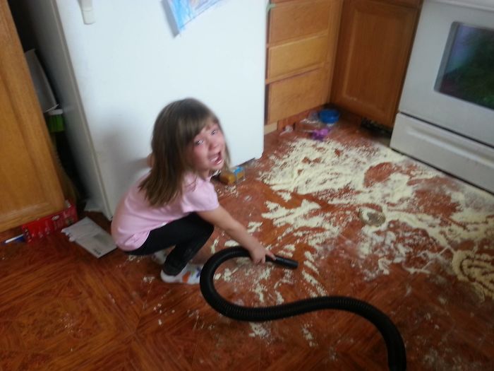 If You're 3 Years Old, Terrified Of The Vacuum, And You Dump Baby Formula On The Floor, You're Gonna Have A Bad Time