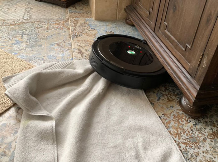 Not Only Did It Steal The Bloody Shower Towel It Tried To Hide Under The Vanity Thing. I Suppose It Wanted To Snack In Private