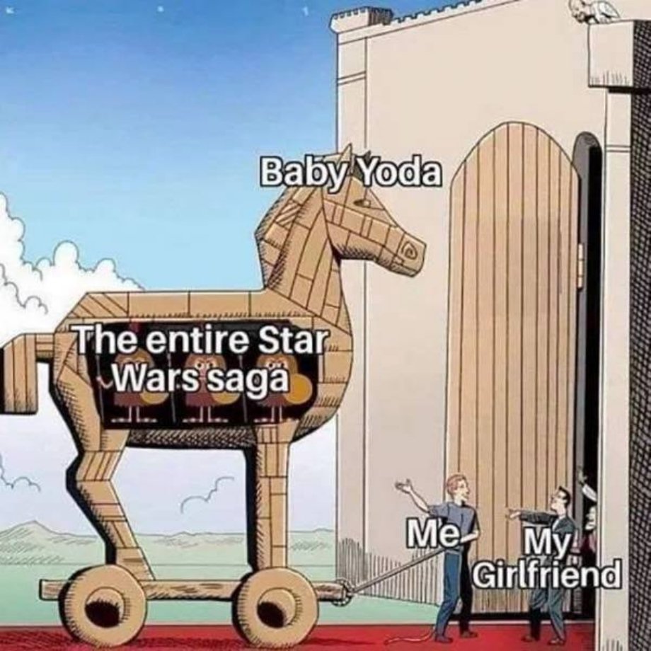 funny memes and pics - warcross memes - Baby Yoda The entire Star Wars saga m Me My Girlfriend