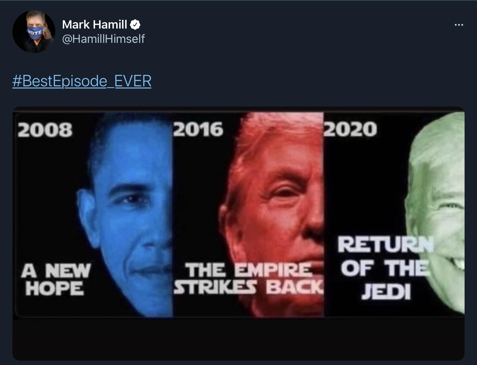 star wars - Vote Mark Hamill Himself Episode_EVER 2008 2016 2020 A New Hope Return The Empire Of The Strikes Back Jedi