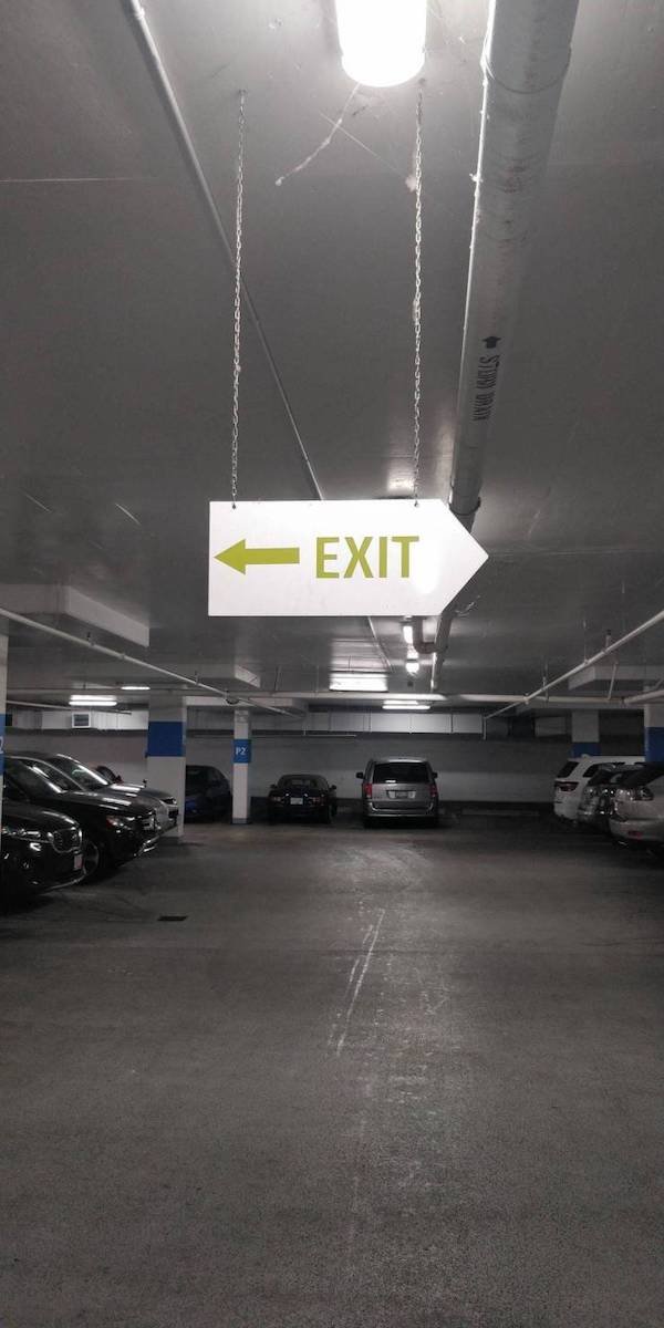Wait. Which way to the exit?